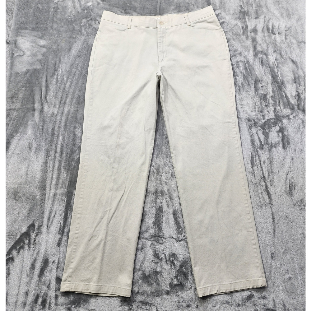 Lee Womens 18 LONG Beige Khaki‎ At The Waist Straight Leg Chino Stretch Cotton